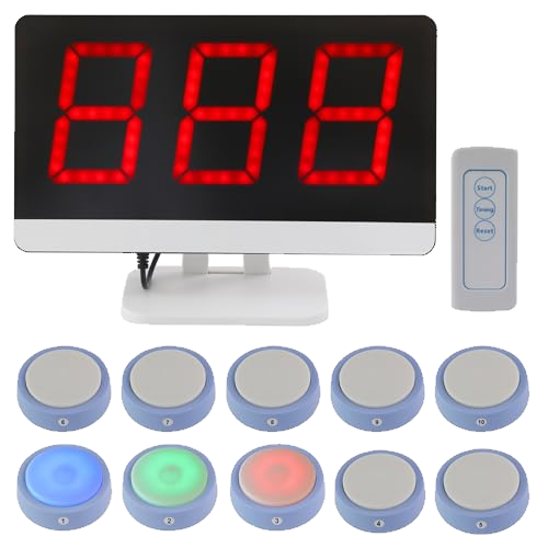 LOUKIENE Wireless Quiz Answer Game Buzzer System Gameplay 262ft for Game Show Family Game Nights Debate Contests in Companies Offices School Contest Classroom Trivia Nights (10 Buttons Set)